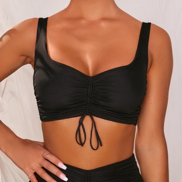 Oh Polly Ruched Tie Front Top - Picture 2 of 3